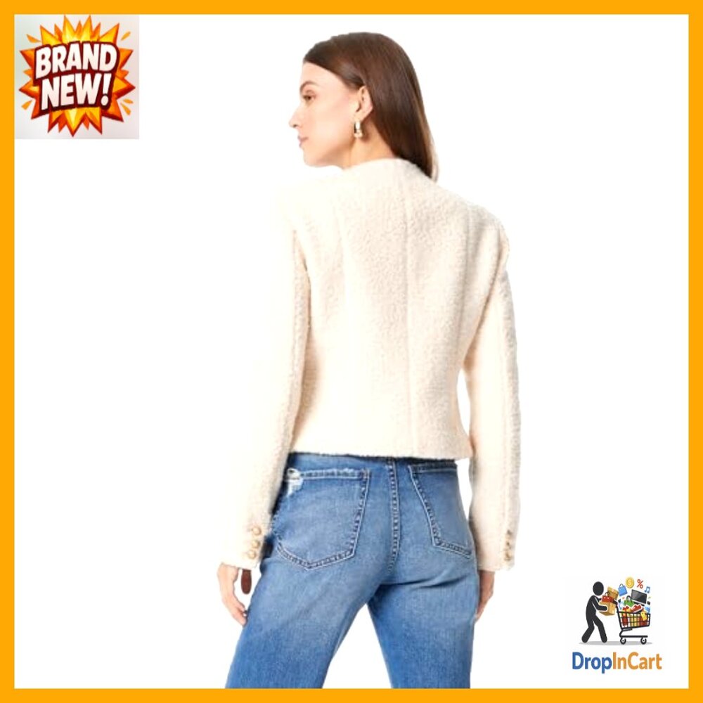 Double Breasted Collarless Blazer Wool Blend Busi… - image 4